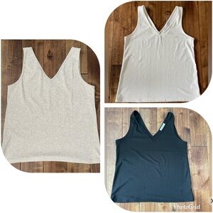 3 Carly Jean Los Angeles favorite ribbed tank sz XL oatmeal color, Black, cream